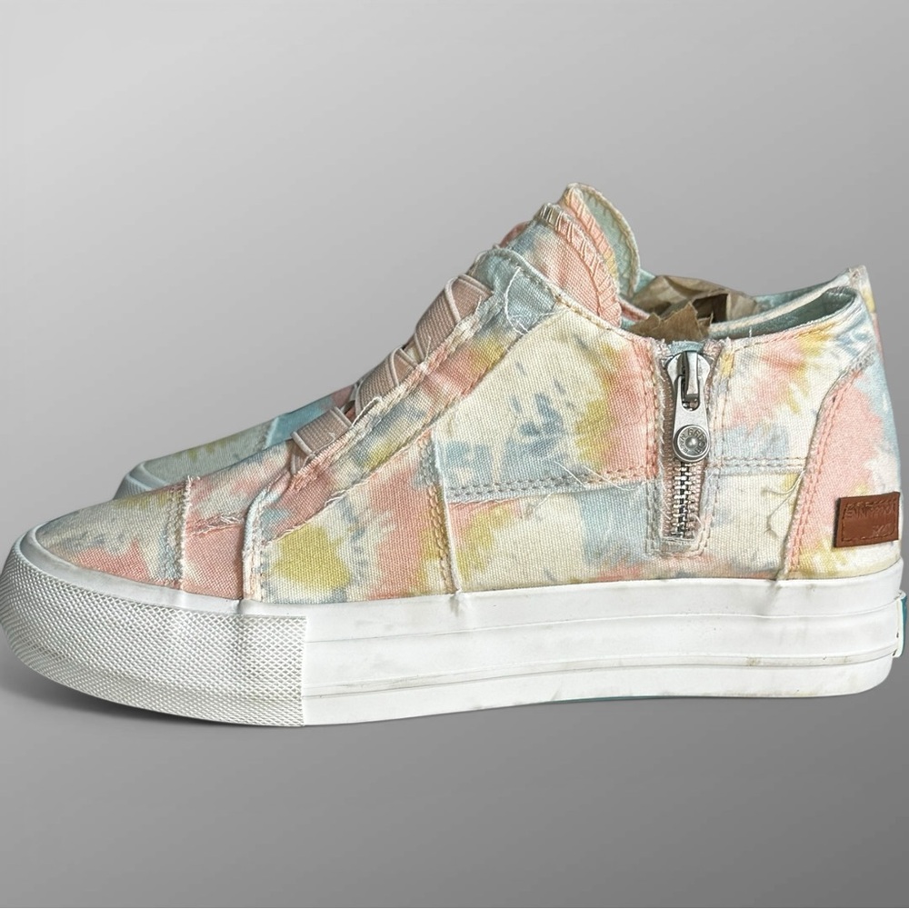 Jenn Ardor Pastel Tie-Dye Platform Sneakers in Pink, Blue & Yellow
